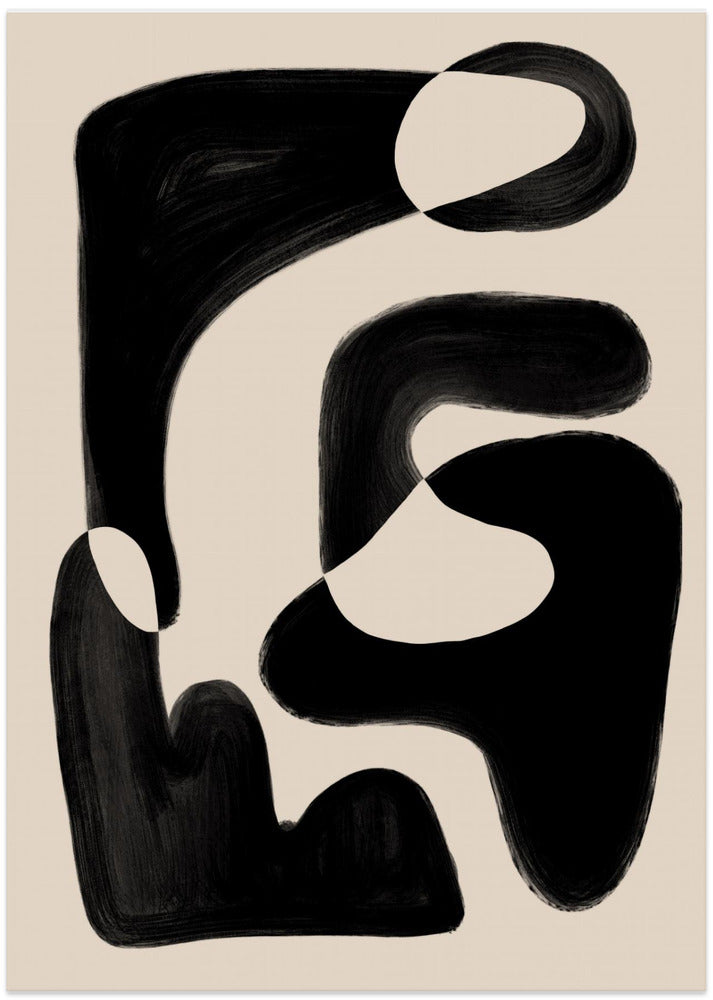 Abstract Beige Black