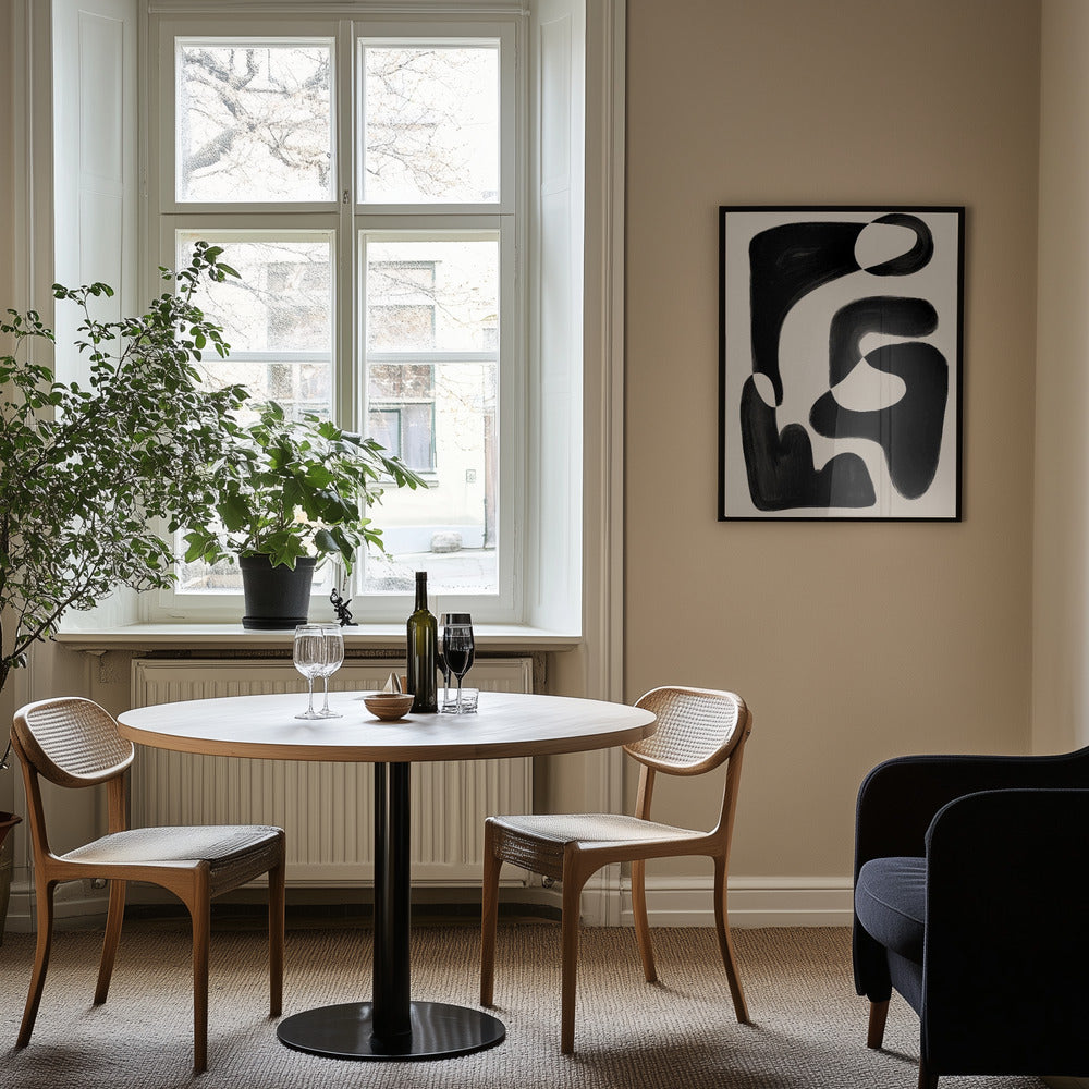 Abstract Beige Black