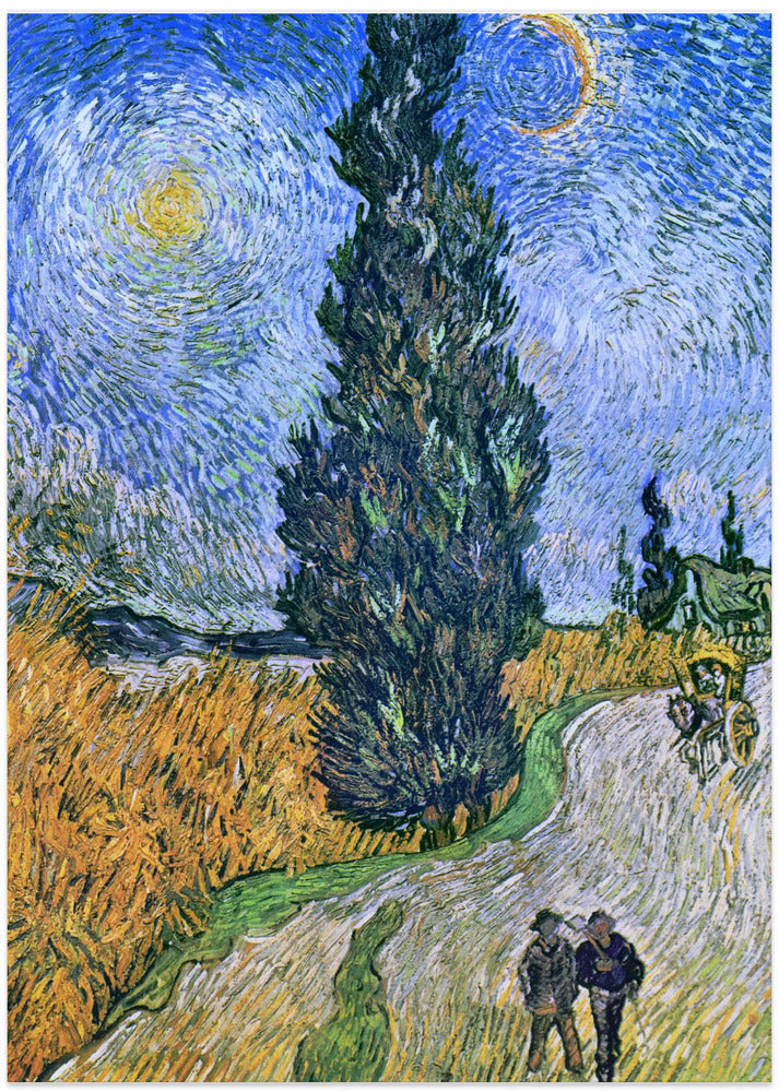 Van Gogh Road With Cypress and Star