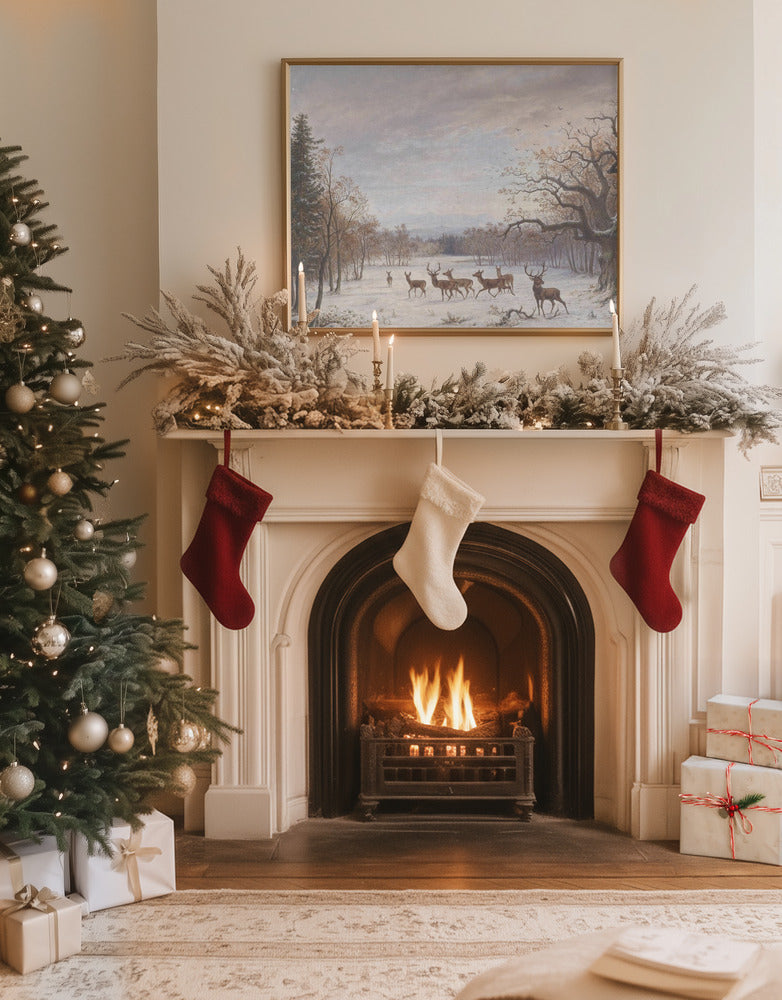 Ernst Gustav Doerell Rothirsche Im Winter 1875